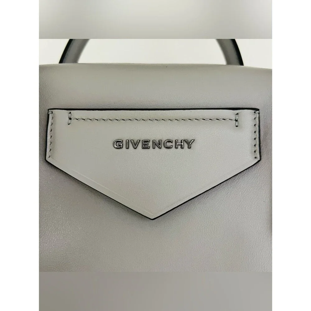 GIVENCHY Antigona Soft Medium Pearl Grey Leather Satchel